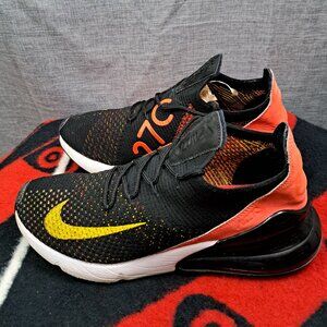 Size 10 Nike Air Max 270 Flyknit Women Running Shoes Black Red AH6803-003
